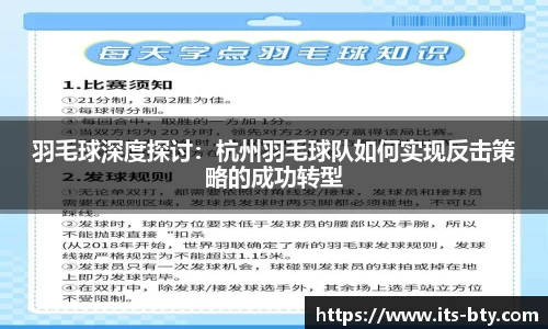 羽毛球深度探讨：杭州羽毛球队如何实现反击策略的成功转型